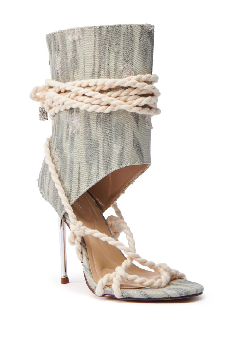 AZALEA WANG JOANN DENIM ROPE STILETTO SANDAL - Image 3