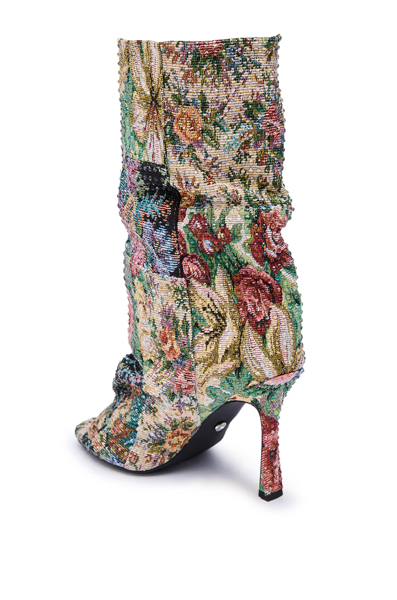 AZALEA WANG JONICE FLORAL RHINESTONE EMBELLISHED OPEN TOE BOOTIE - Image 10