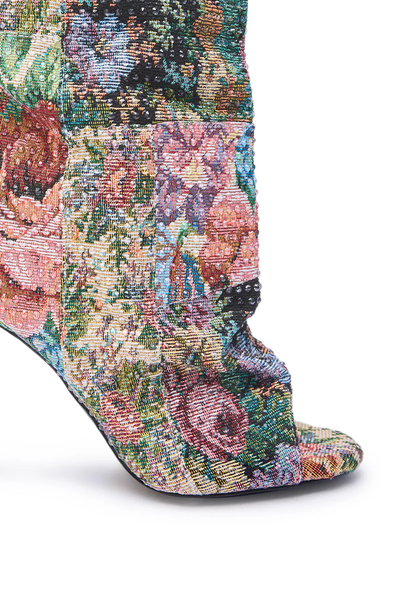 AZALEA WANG JONICE FLORAL RHINESTONE EMBELLISHED OPEN TOE BOOTIE - Image 11