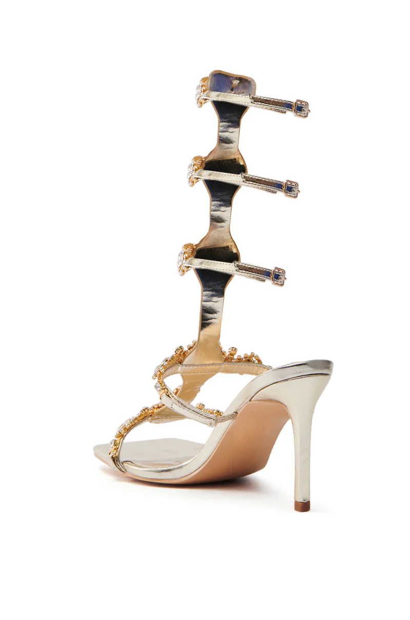 AZALEA WANG JONQUIL GOLD EMBELLISHED GLADIATOR SANDAL - Image 6