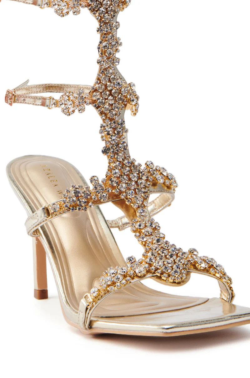 AZALEA WANG JONQUIL GOLD EMBELLISHED GLADIATOR SANDAL - Image 7