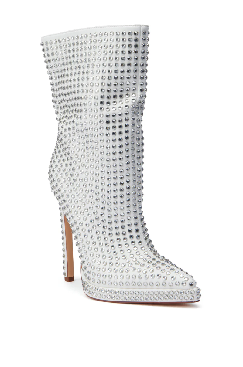 AZALEA WANG JUBAL WHITE EMBELLISHED BOOTIE - Image 6