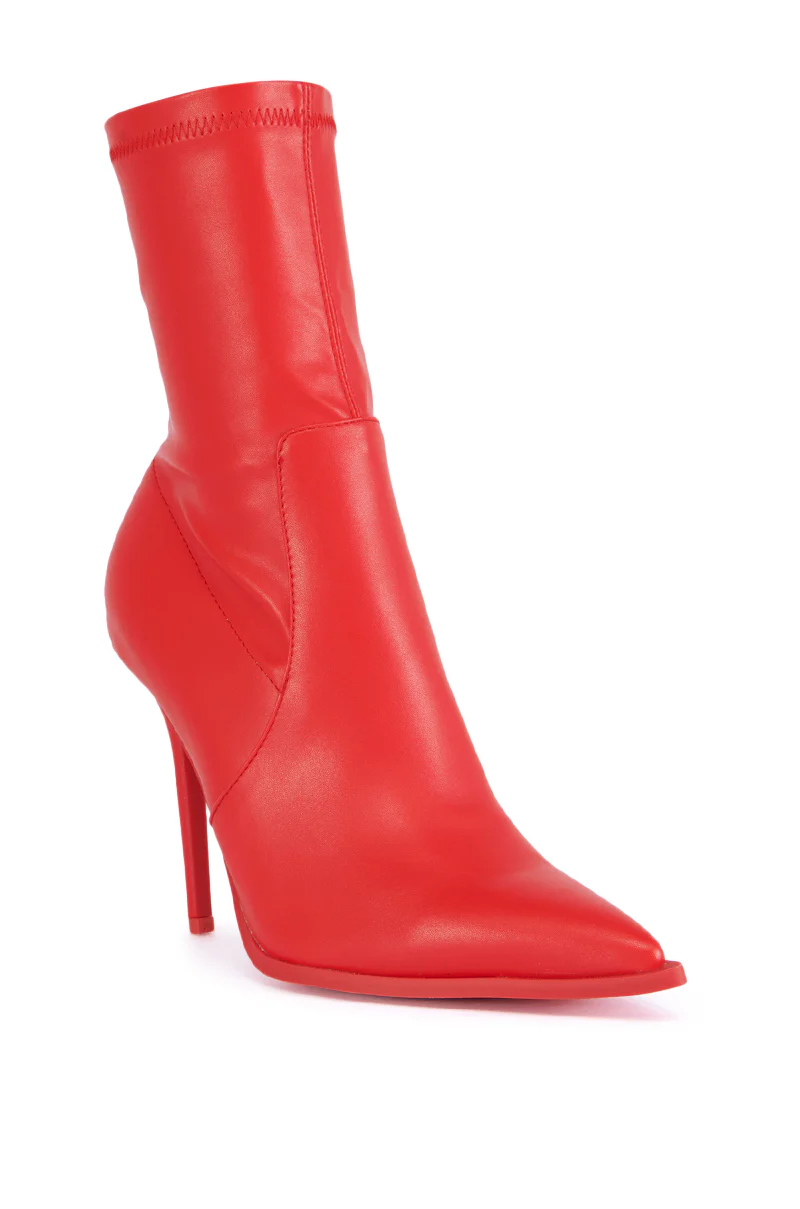 AZALEA WANG KATHERINE RED PU BOOTIE - Image 7