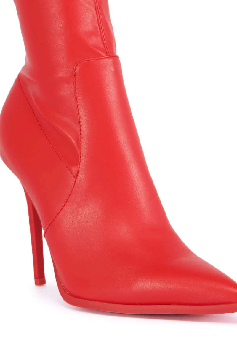 AZALEA WANG KATHERINE RED PU BOOTIE - Image 9