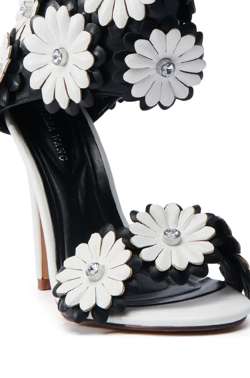AZALEA WANG KAYDE BLACK & WHITE STILETTO SANDAL - Image 6