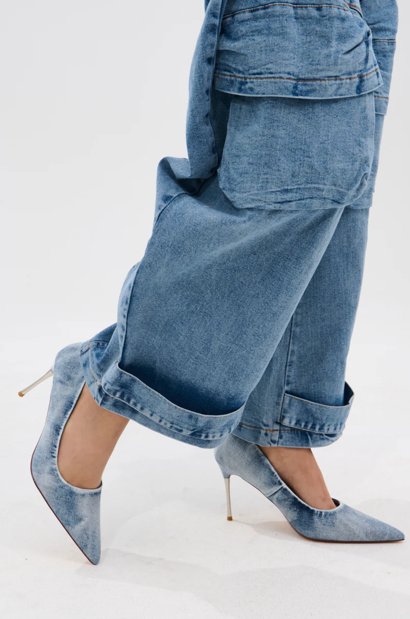 AZALEA WANG KEATON DENIM STILETTO PUMP - Image 2