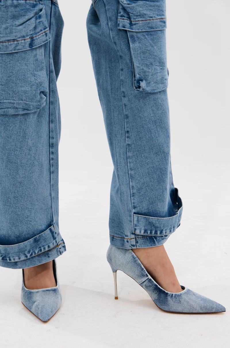 AZALEA WANG KEATON DENIM STILETTO PUMP - Image 3
