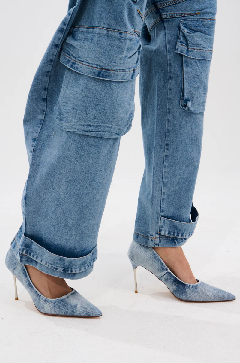 AZALEA WANG KEATON DENIM STILETTO PUMP - Image 4