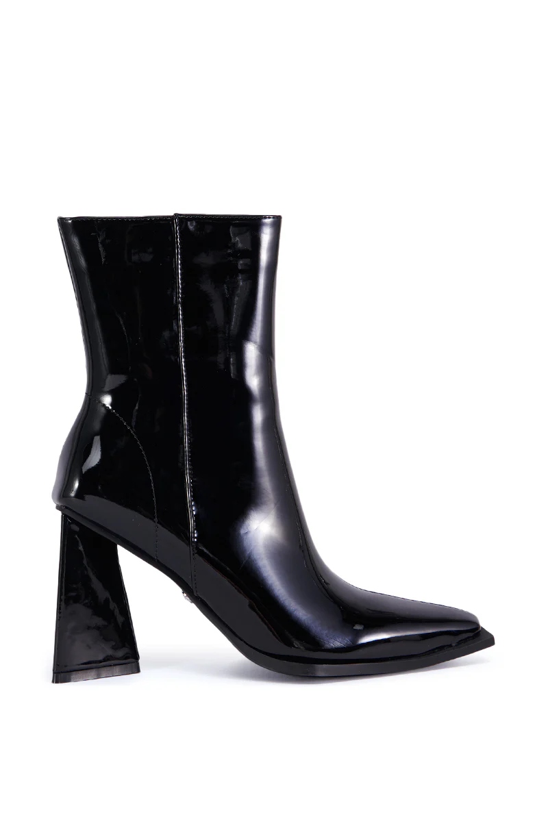 AZALEA WANG KIRIGAN BLACK PATENT BOOTIE - Image 4