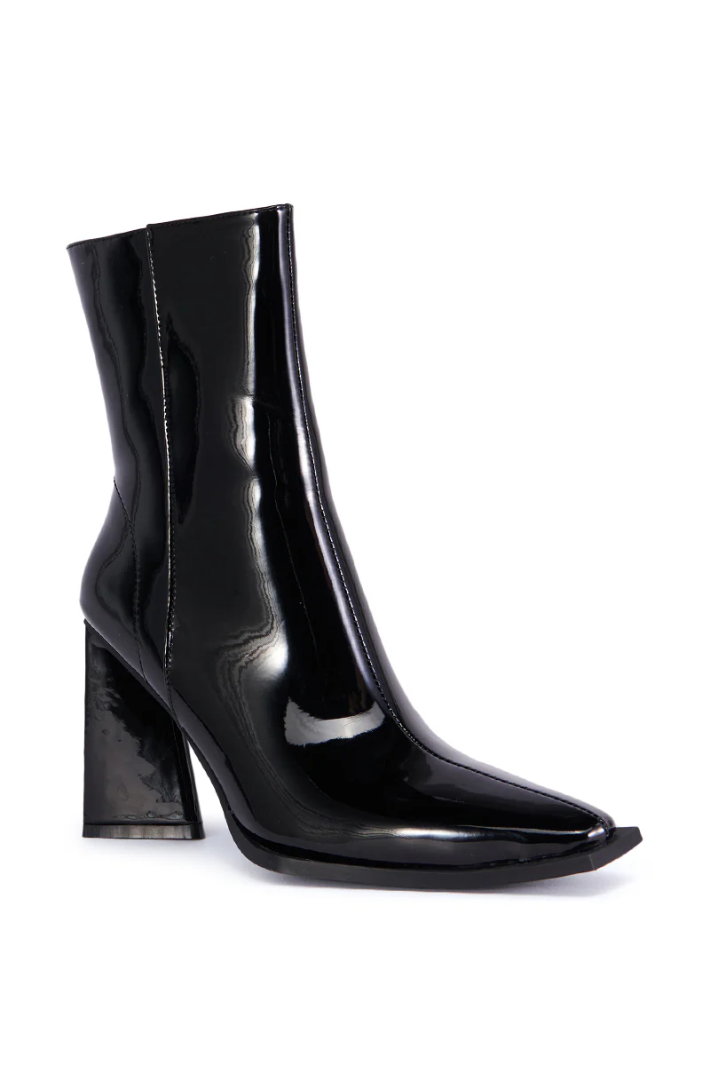 AZALEA WANG KIRIGAN BLACK PATENT BOOTIE - Image 5