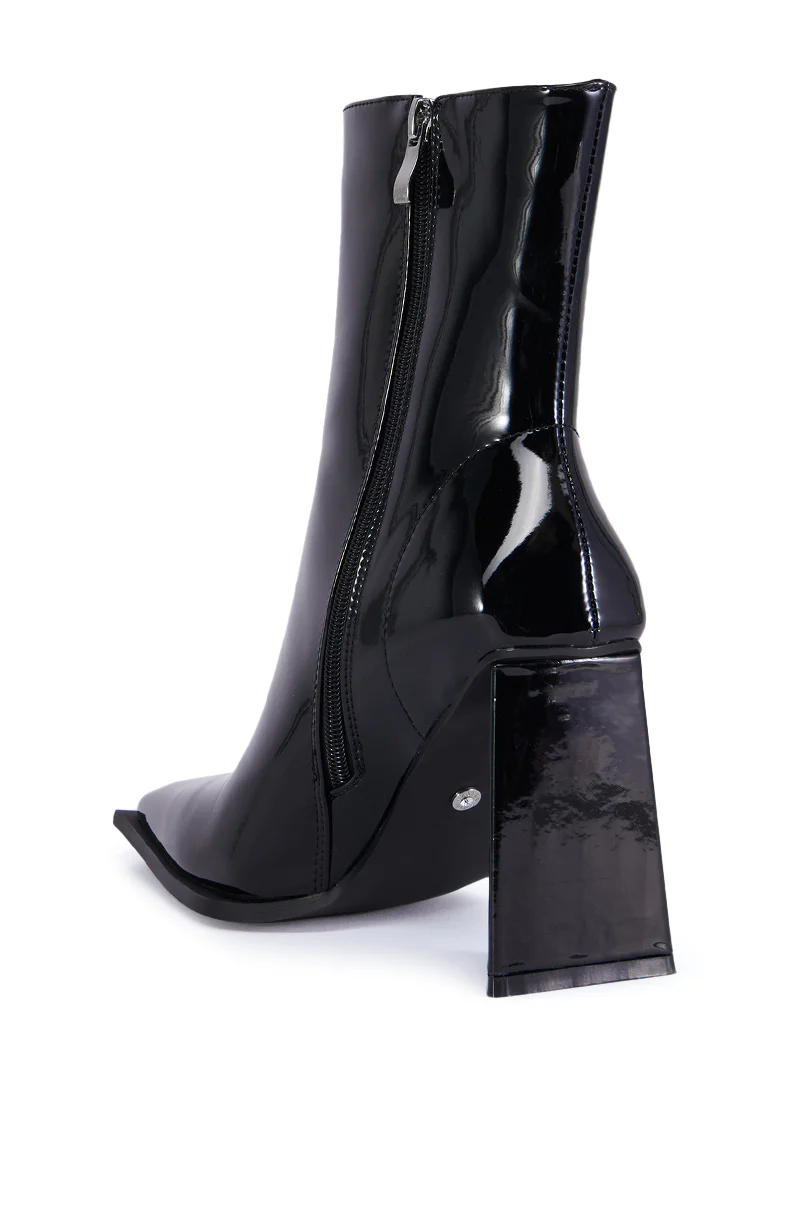 AZALEA WANG KIRIGAN BLACK PATENT BOOTIE - Image 6