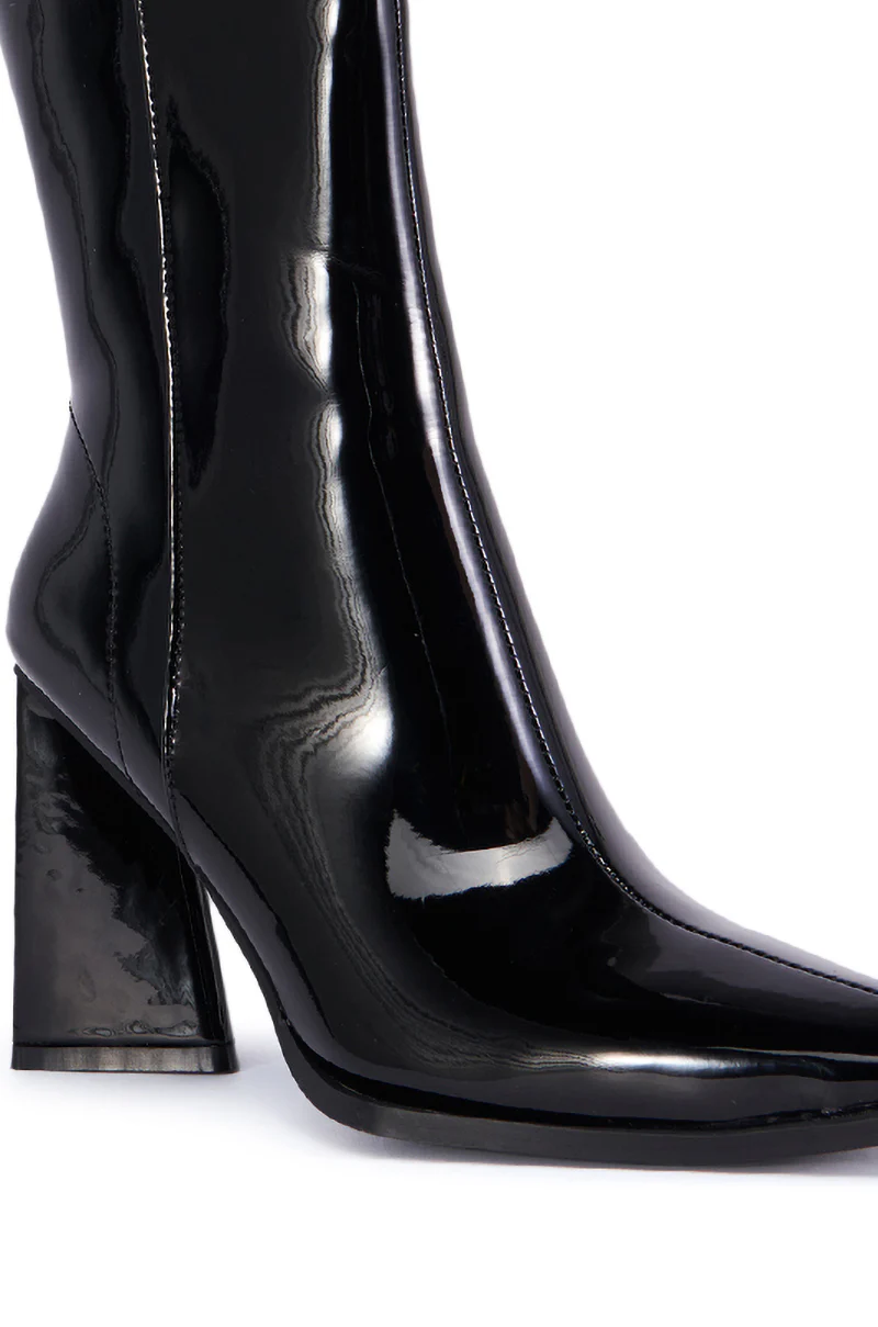 AZALEA WANG KIRIGAN BLACK PATENT BOOTIE - Image 7