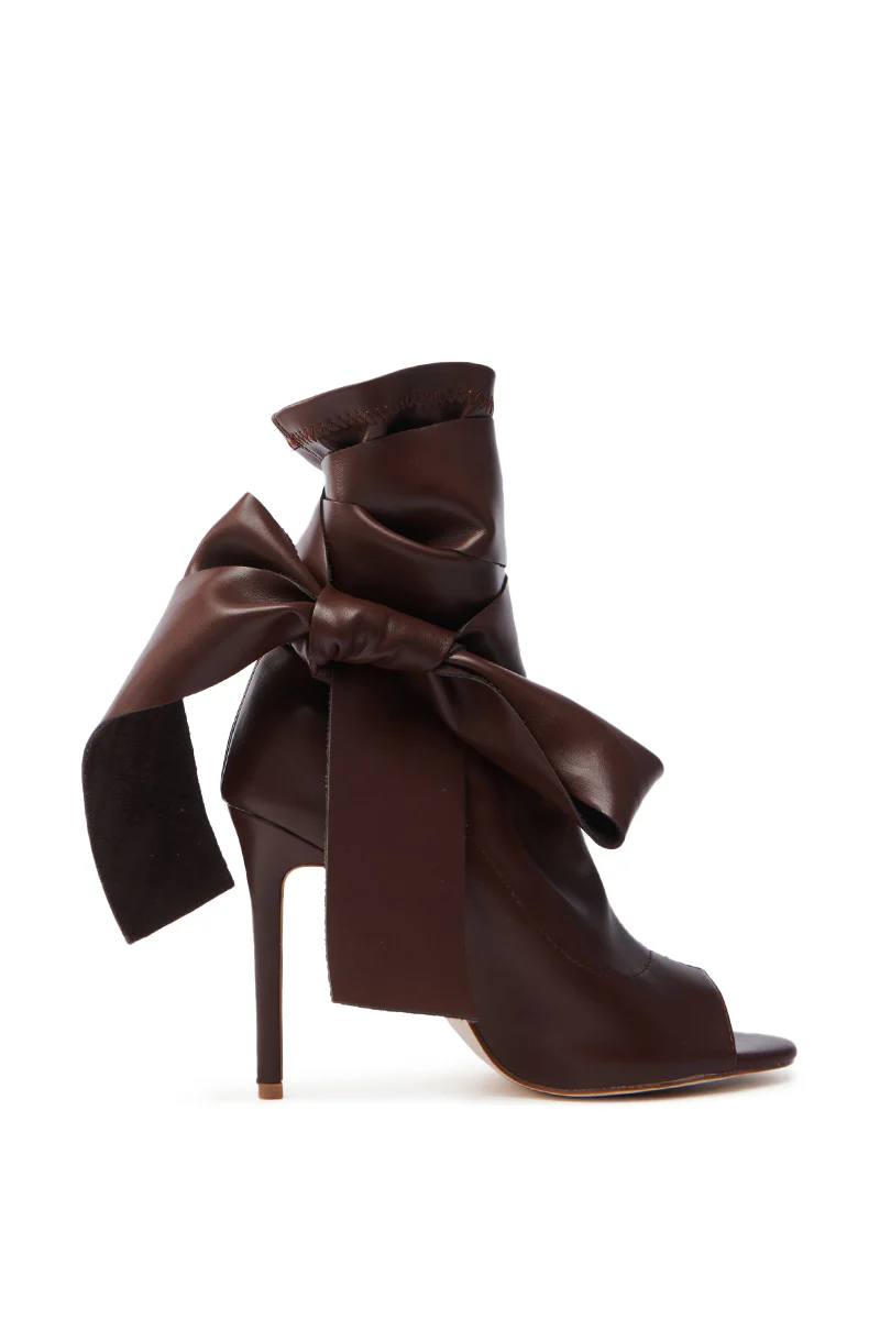 AZALEA WANG KLARICE BROWN OPEN TOE BOOTIE - Image 3