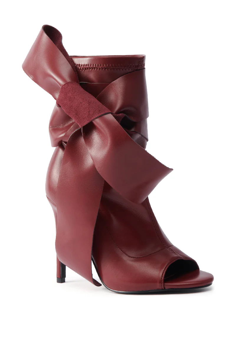AZALEA WANG KLARICE BURGUNDY STILETTO BOOTIE - Image 5