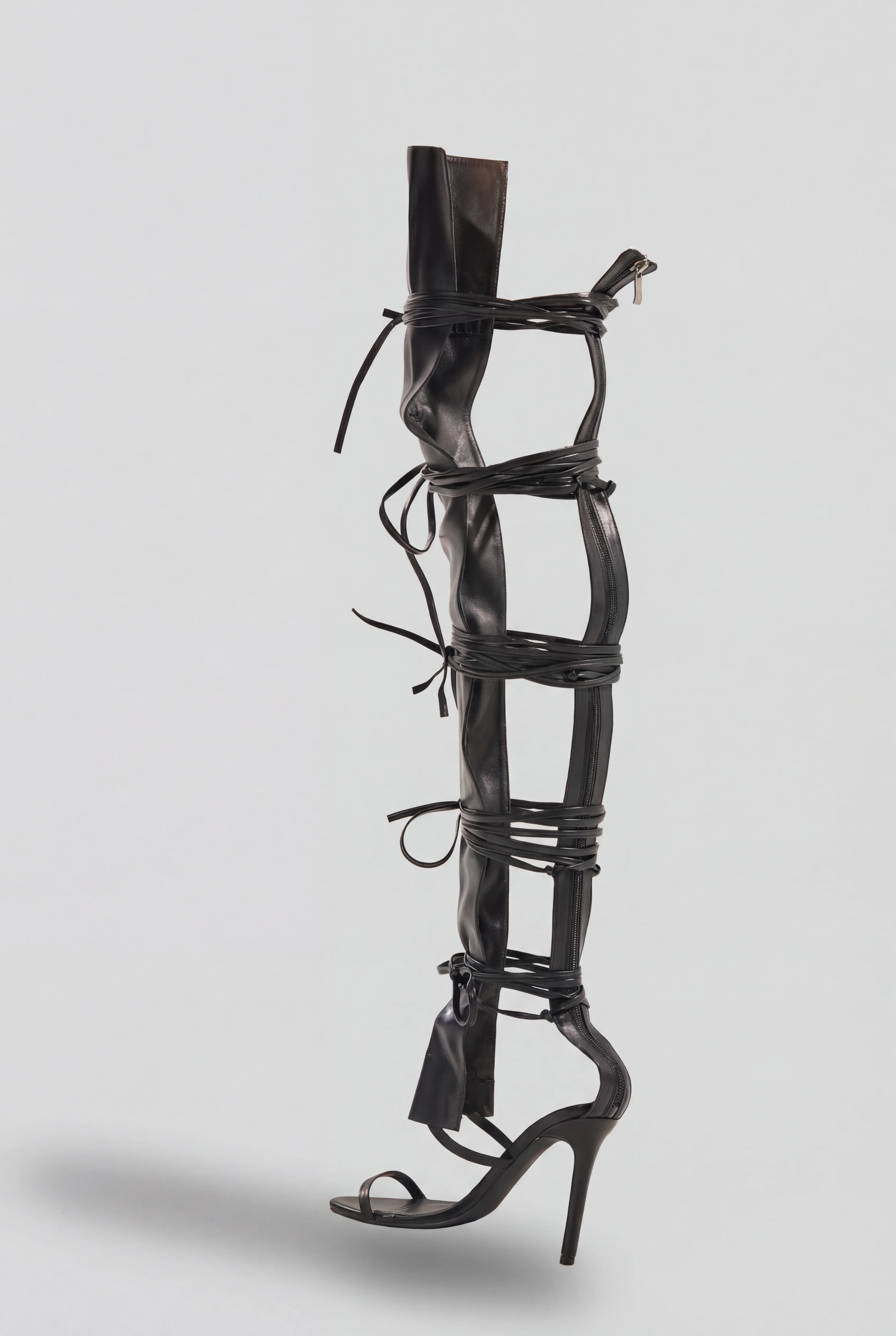 AZALEA WANG KRISTINE BLACK STRAPPY UPPER GLADIATOR SANDAL - Image 11