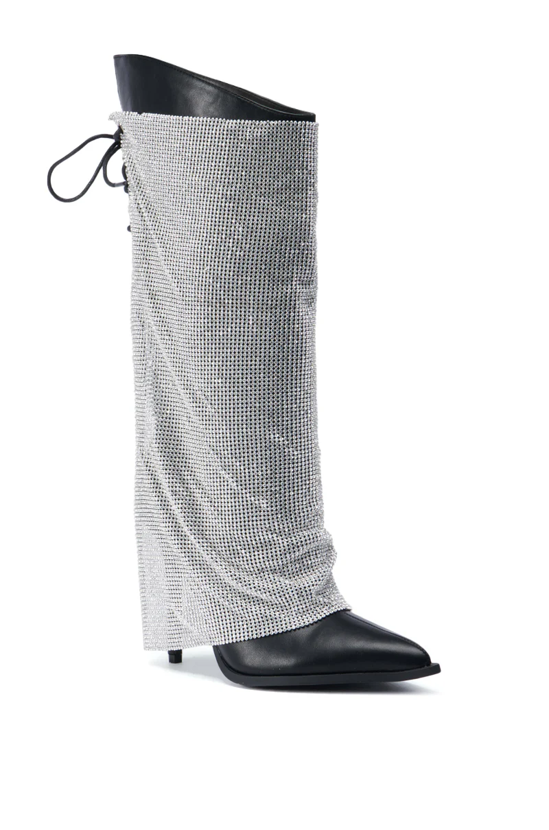 AZALEA WANG JACLYN EMBELLISHED STILETTO BOOT IN BLACK - Image 6