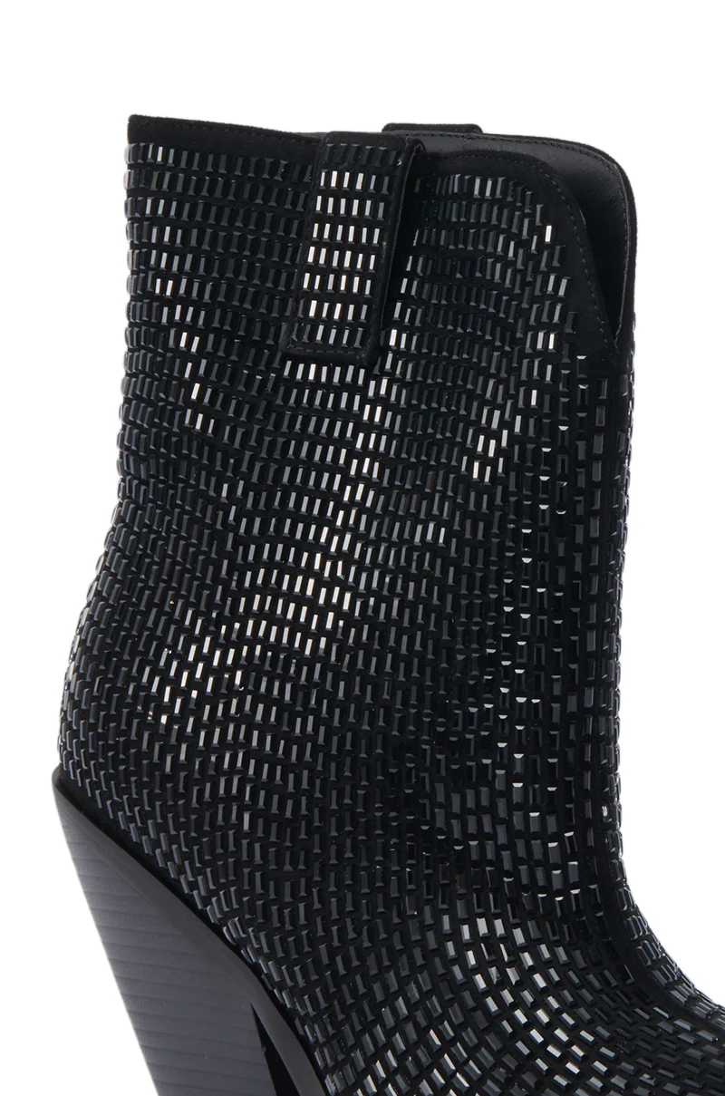 AZALEA WANG LAETITIA BLACK SPARKLE COWBOY BOOTIE - Image 6