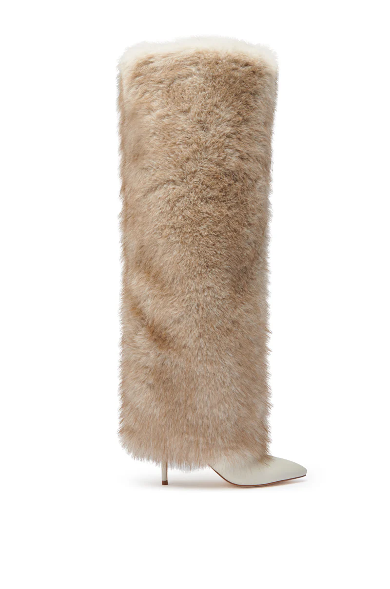 AZALEA WANG LAGANN BONE THIGH HIGH FUR LUXE BOOT - Image 11