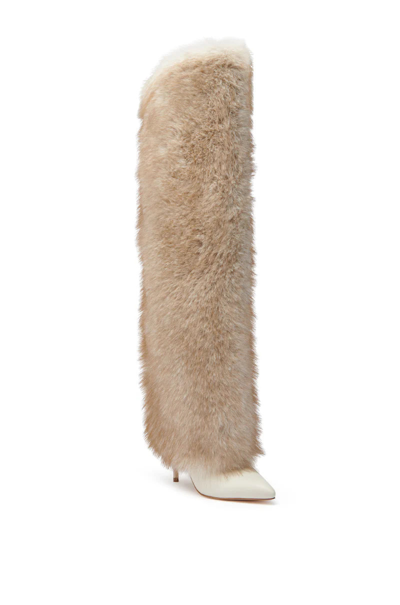 AZALEA WANG LAGANN BONE THIGH HIGH FUR LUXE BOOT - Image 12