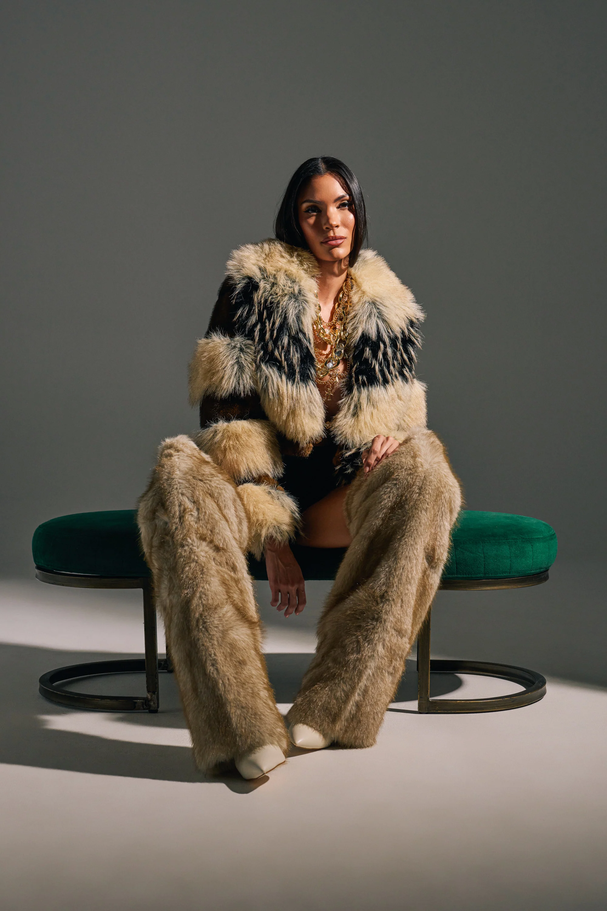 AZALEA WANG LAGANN BONE THIGH HIGH FUR LUXE BOOT - Image 5