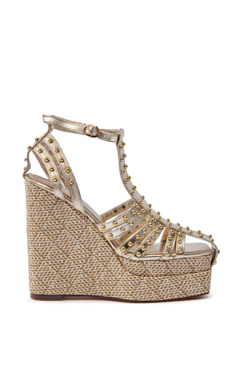 AZALEA WANG LASZLO GOLD WEDGE SANDAL - Image 5