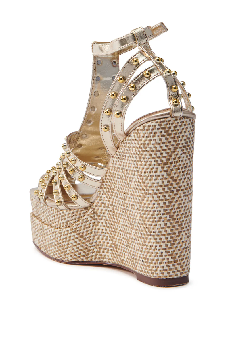 AZALEA WANG LASZLO GOLD WEDGE SANDAL - Image 7