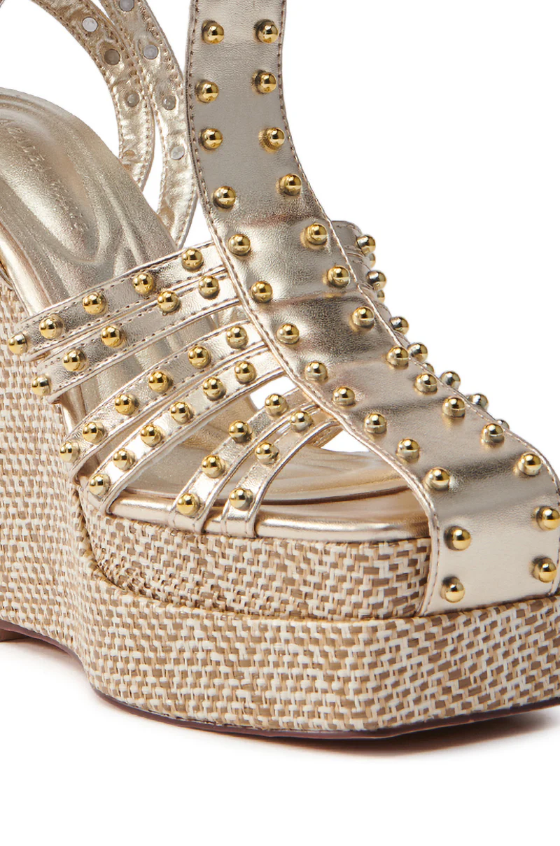 AZALEA WANG LASZLO GOLD WEDGE SANDAL - Image 8