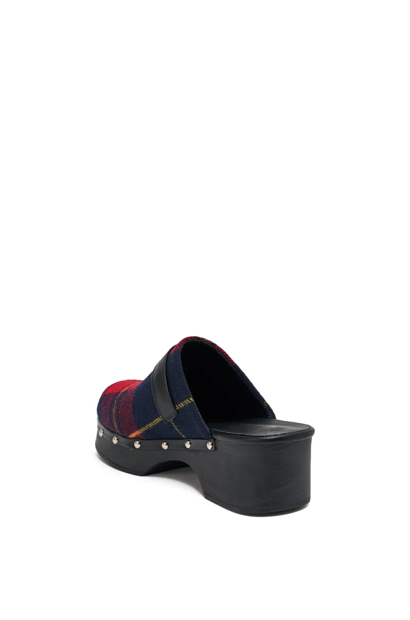 AZALEA WANG LATIFAH RED PLAID HARDWARE FLAT MULE - Image 6