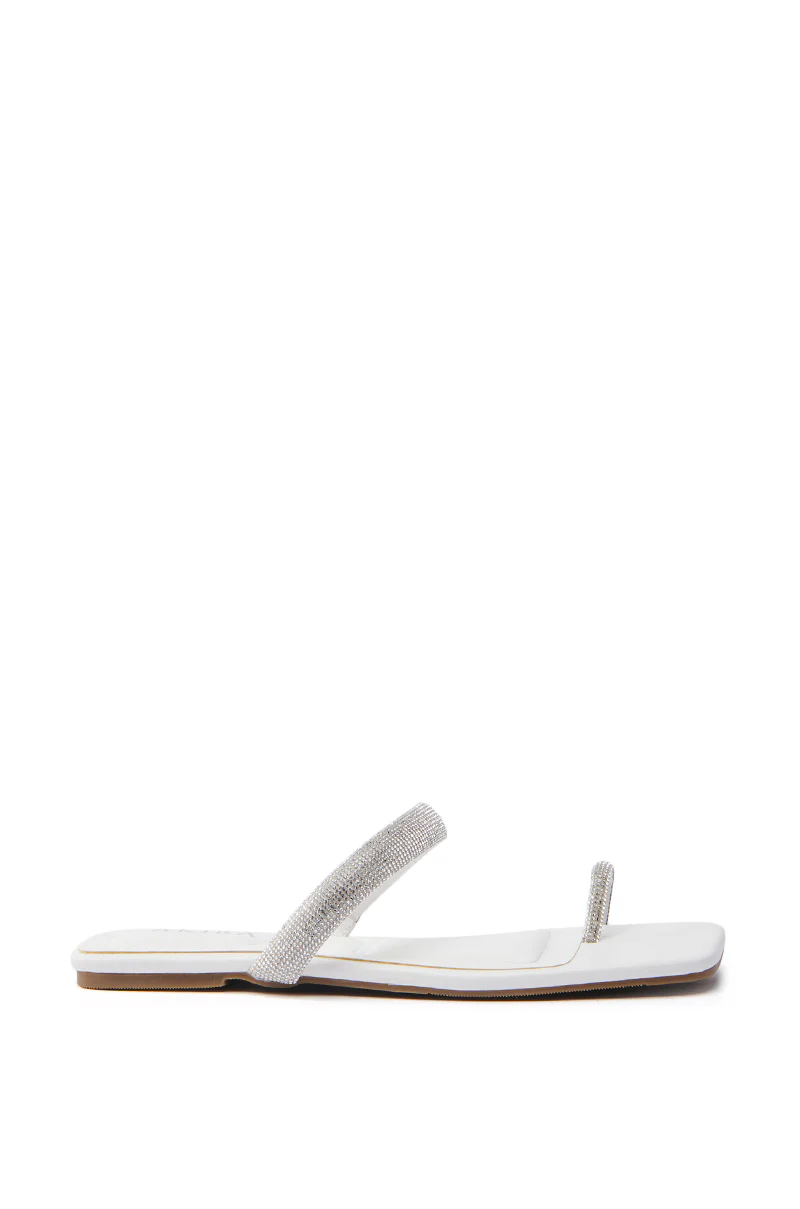 AKIRA LAVEDA WHITE EMBELLISHED FLAT SANDAL - Image 4