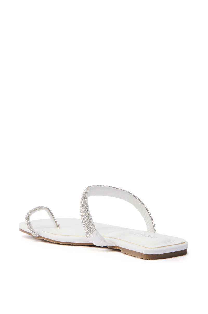 AKIRA LAVEDA WHITE EMBELLISHED FLAT SANDAL - Image 6
