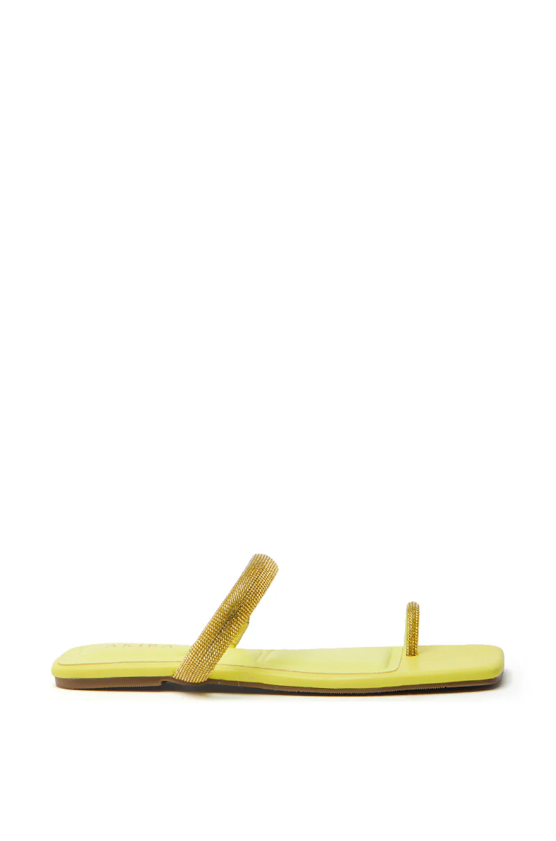 AKIRA LAVEDA YELLOW EMBELLISHED FLAT SANDAL - Image 4