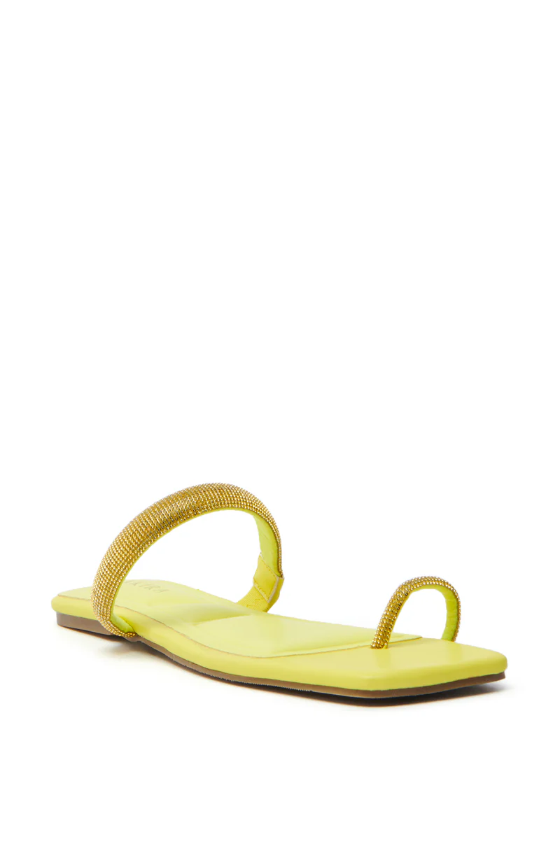 AKIRA LAVEDA YELLOW EMBELLISHED FLAT SANDAL - Image 5