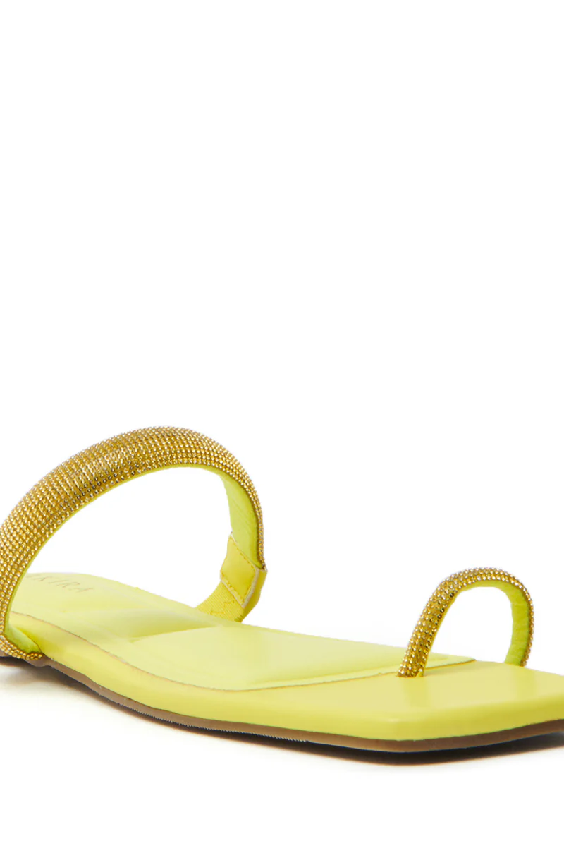 AKIRA LAVEDA YELLOW EMBELLISHED FLAT SANDAL - Image 7