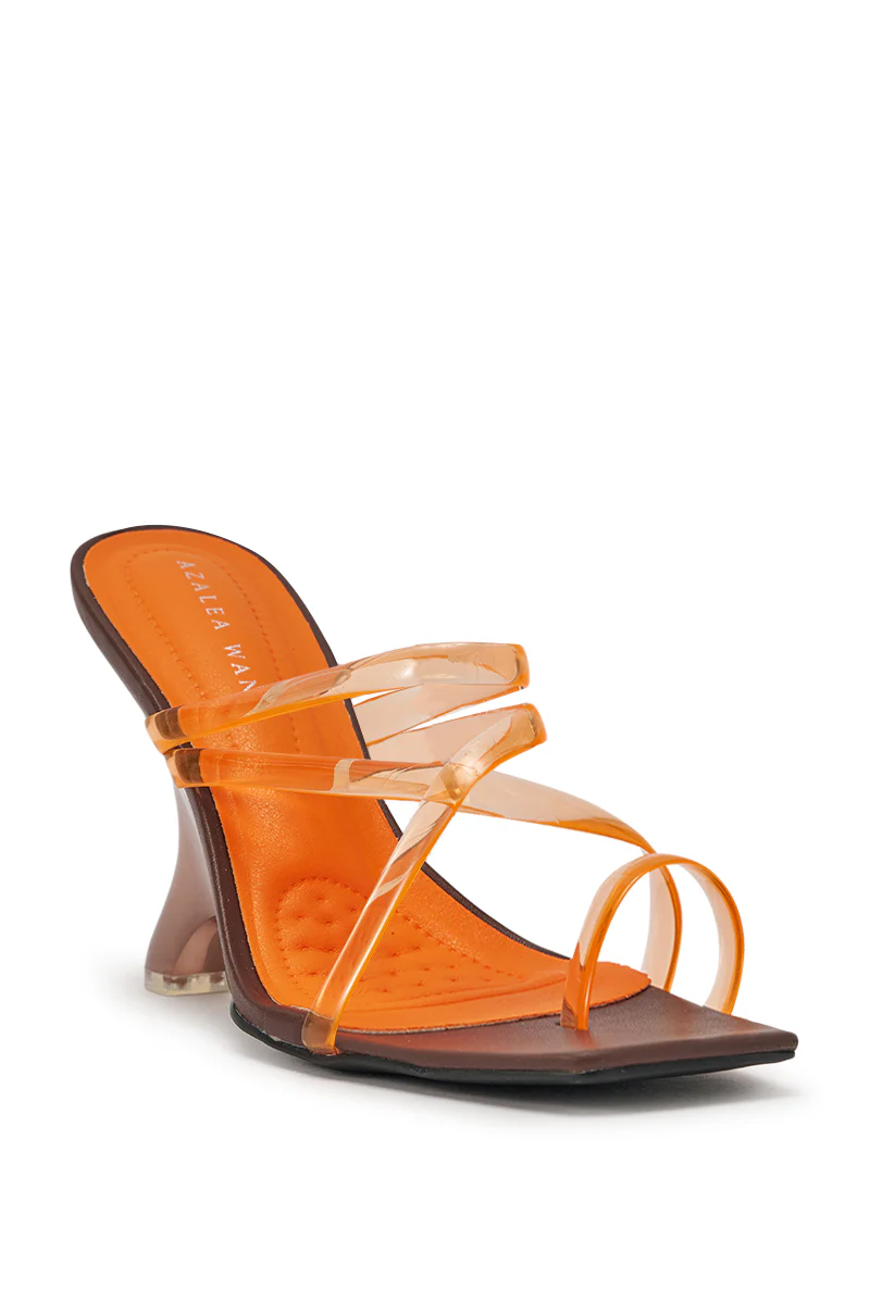 AZALEA WANG LEMUEL BROWN AND ORANGE WEDGE SANDAL - Image 5