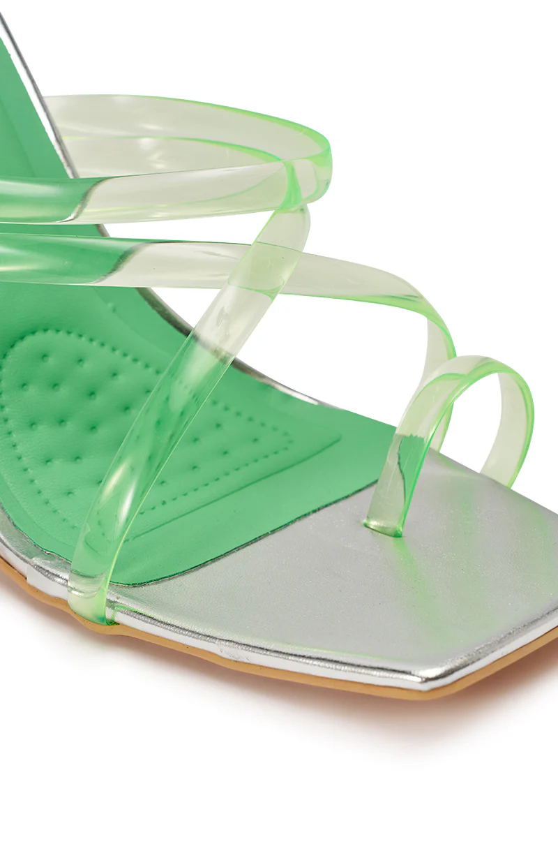 AZALEA WANG LEMUEL GREEN AND SILVER WEDGE SANDAL - Image 6