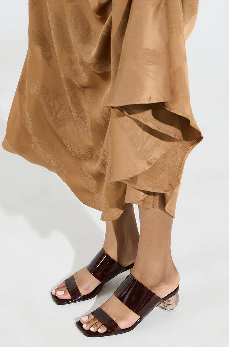 AZALEA WANG LIRIO BROWN BALL HEEL SANDAL - Image 2