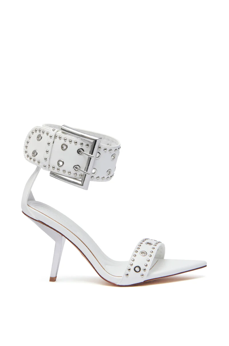 AZALEA WANG LOBELIA WHITE HARDWARE DETAIL SANDAL - Image 4