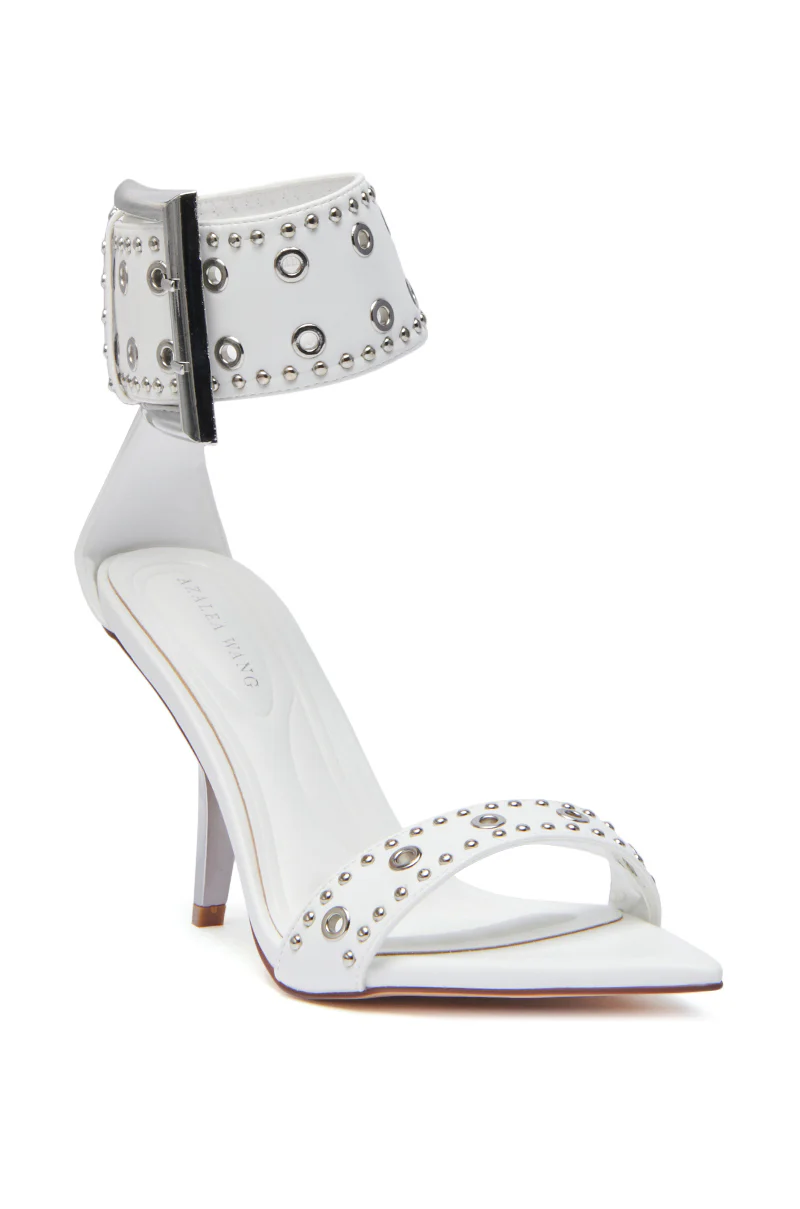 AZALEA WANG LOBELIA WHITE HARDWARE DETAIL SANDAL - Image 5