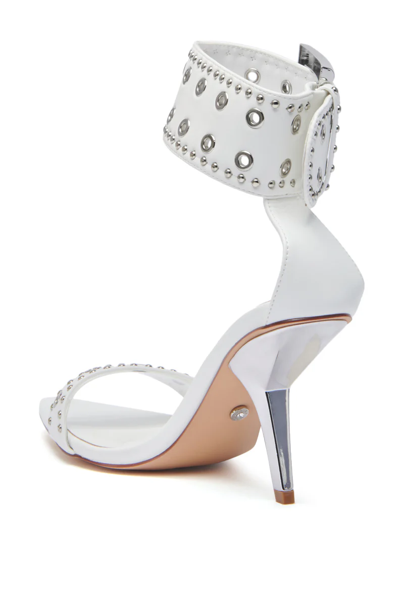 AZALEA WANG LOBELIA WHITE HARDWARE DETAIL SANDAL - Image 6
