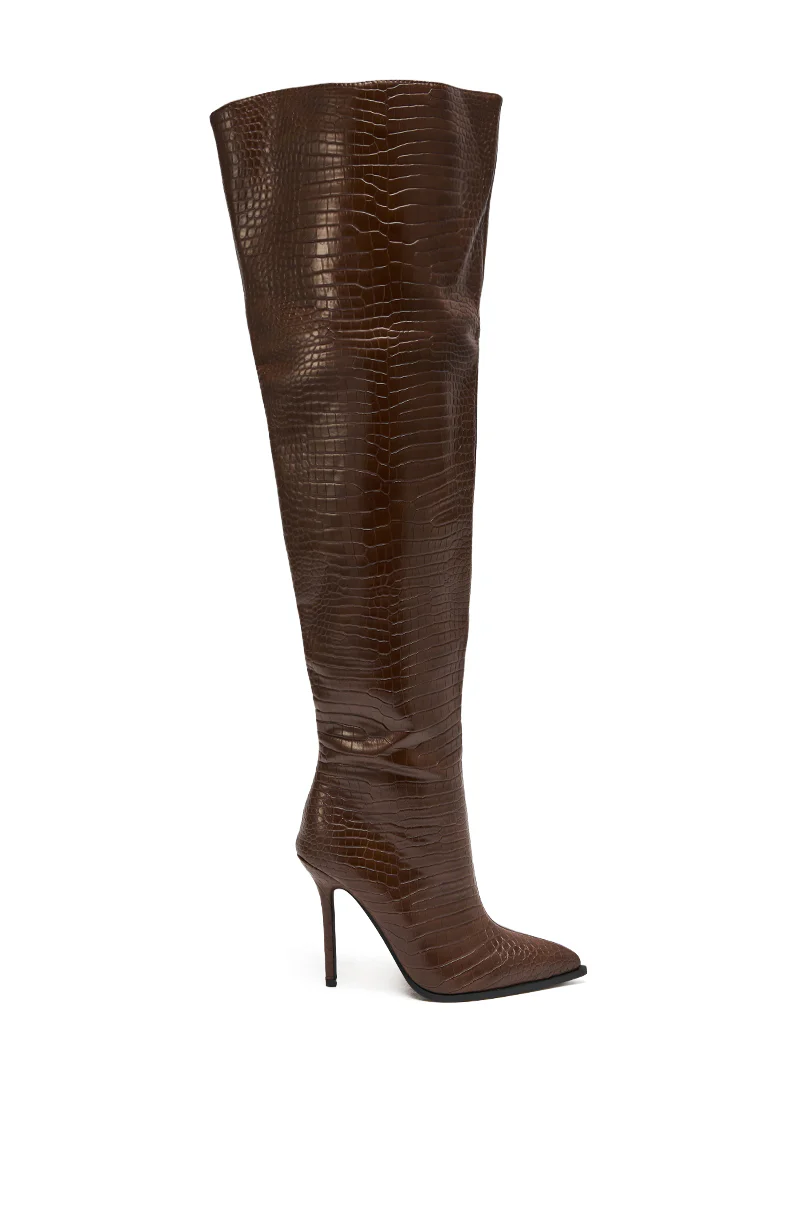 AZALEA WANG LORAH CROC BROWN BOOT - Image 3