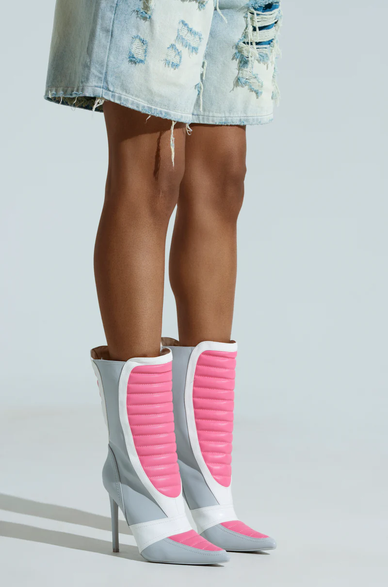 AZALEA WANG LORDEANA PINK SPORTY COCKTAIL BOOTIE - Image 2