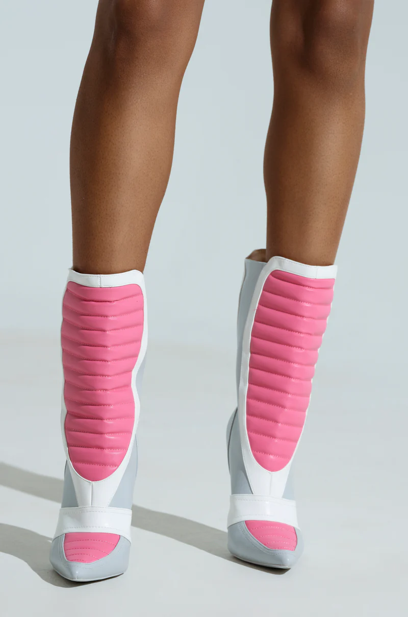 AZALEA WANG LORDEANA PINK SPORTY COCKTAIL BOOTIE - Image 3