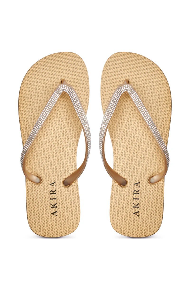 AKIRA LORETA GOLD THONG FLIP FLOP - Image 2