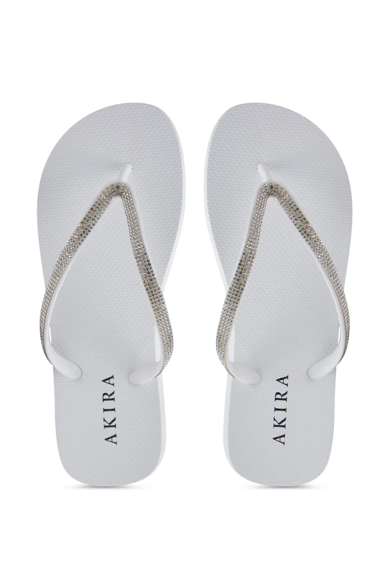 AKIRA LORETA WHITE THONG FLIP FLOP - Image 3