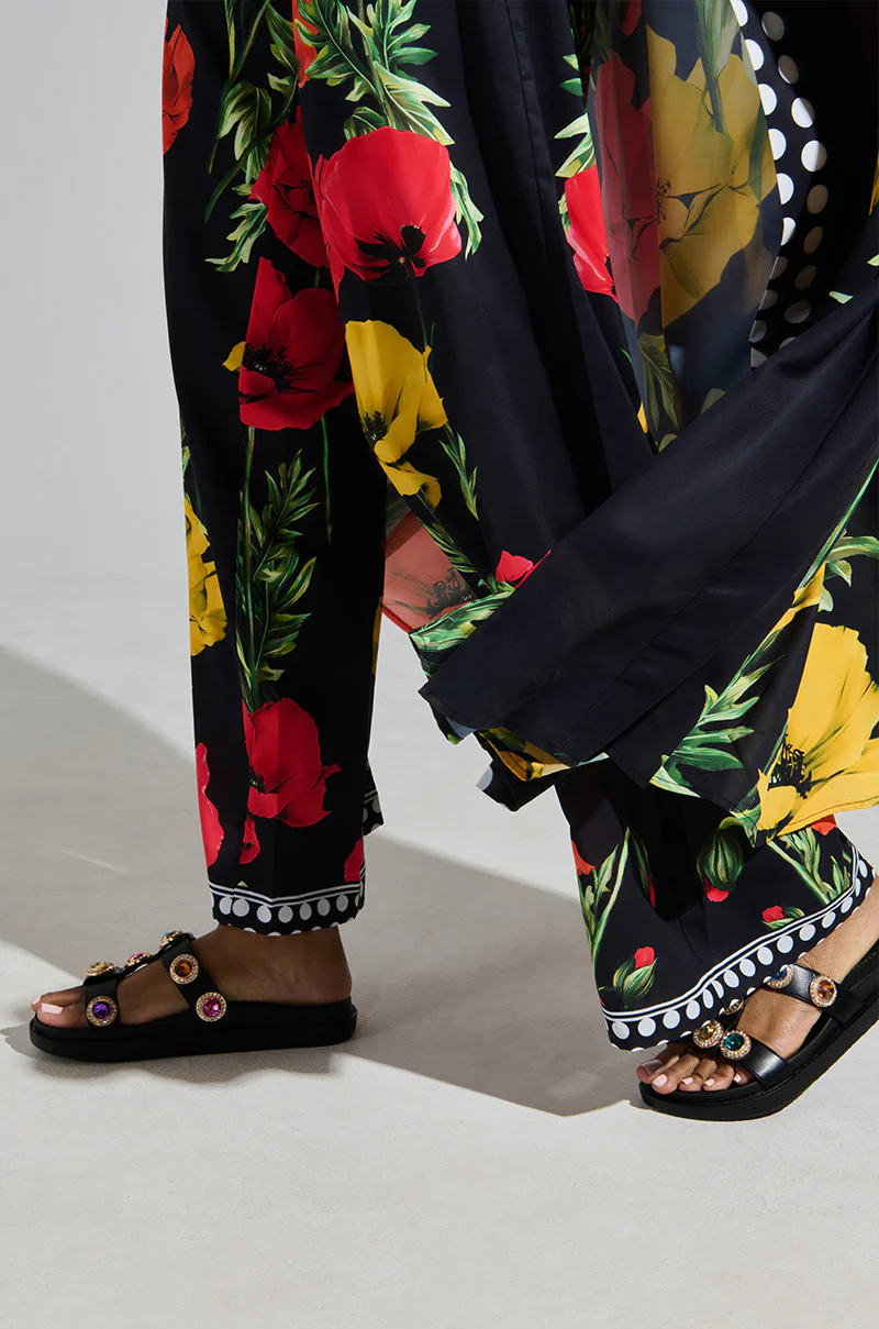 AZALEA WANG LUCIENA BLACK RHINESTONE SANDAL - Image 4