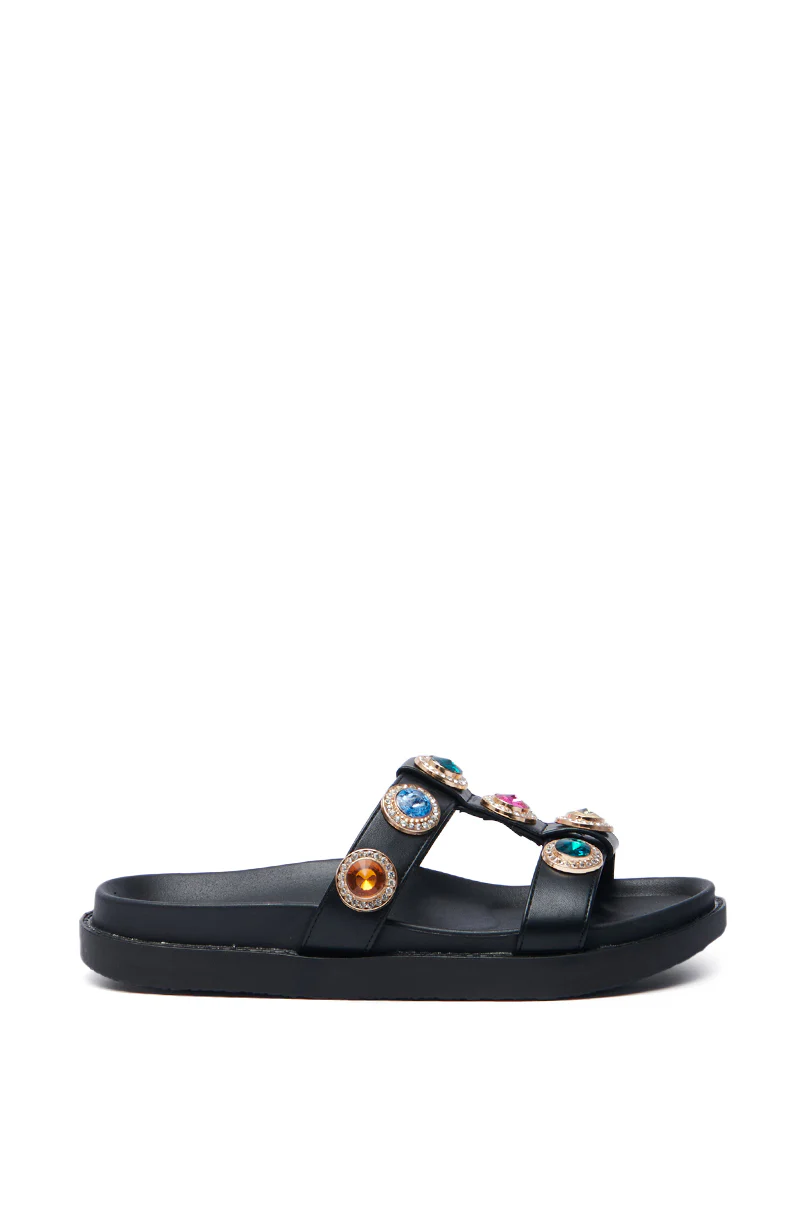 AZALEA WANG LUCIENA BLACK RHINESTONE SANDAL - Image 5