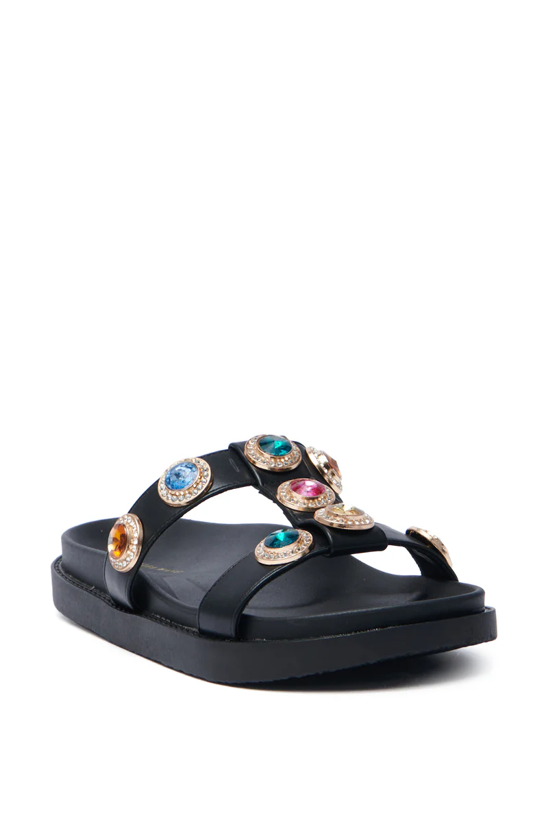 AZALEA WANG LUCIENA BLACK RHINESTONE SANDAL - Image 6