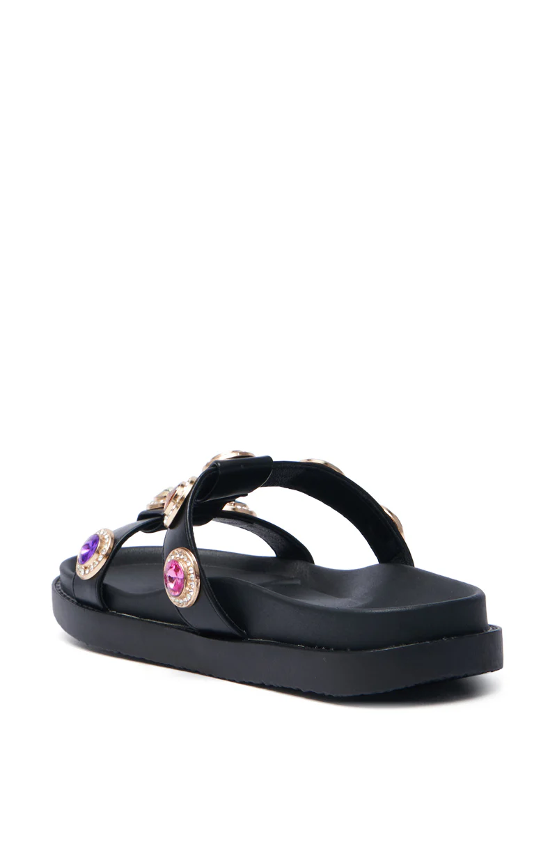 AZALEA WANG LUCIENA BLACK RHINESTONE SANDAL - Image 7