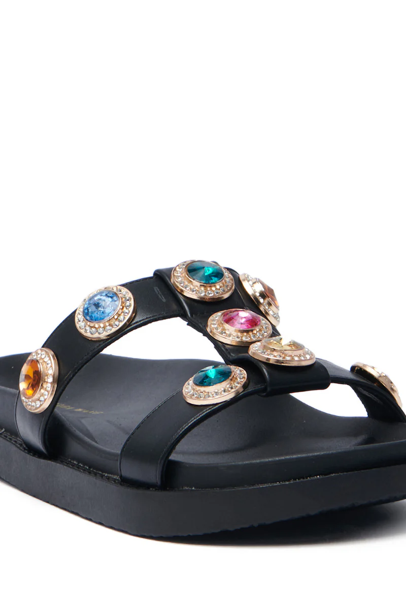 AZALEA WANG LUCIENA BLACK RHINESTONE SANDAL - Image 8