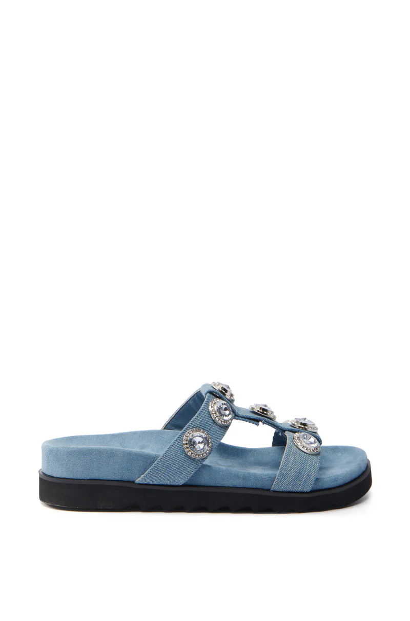 AZALEA WANG LUCINEA DENIM RHINESTONE SANDAL - Image 3